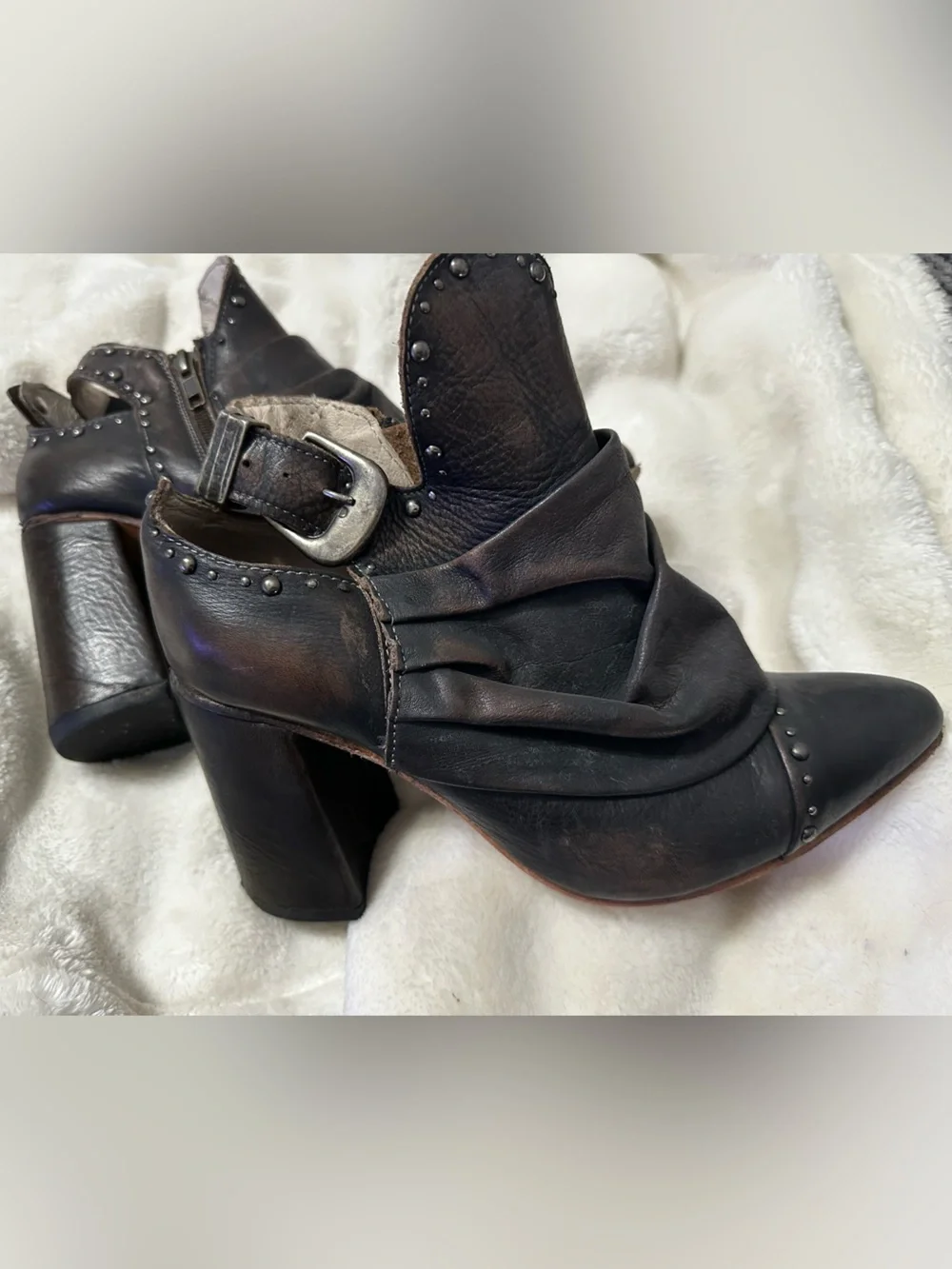 Freebird Jericho Women’s Black Studded Pointed-Toe Ankle Boots
